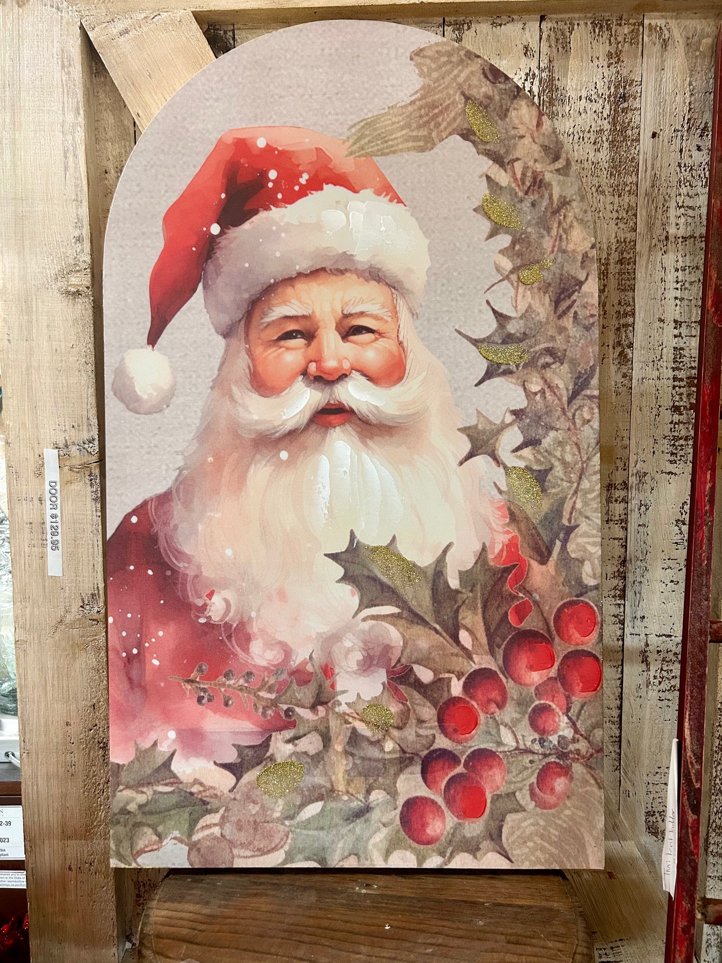 23.5 Inch Glitter Santa Arched Wall Decor Two Styles