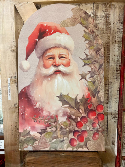 23.5 Inch Glitter Santa Arched Wall Decor Two Styles