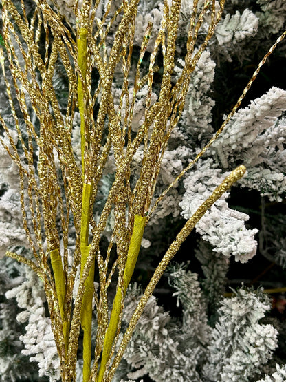 38 Inch Gold Glitter Pine Twig Spray