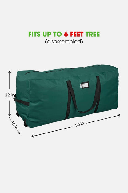 Large Green Rolling Santa Christmas Tree Bag