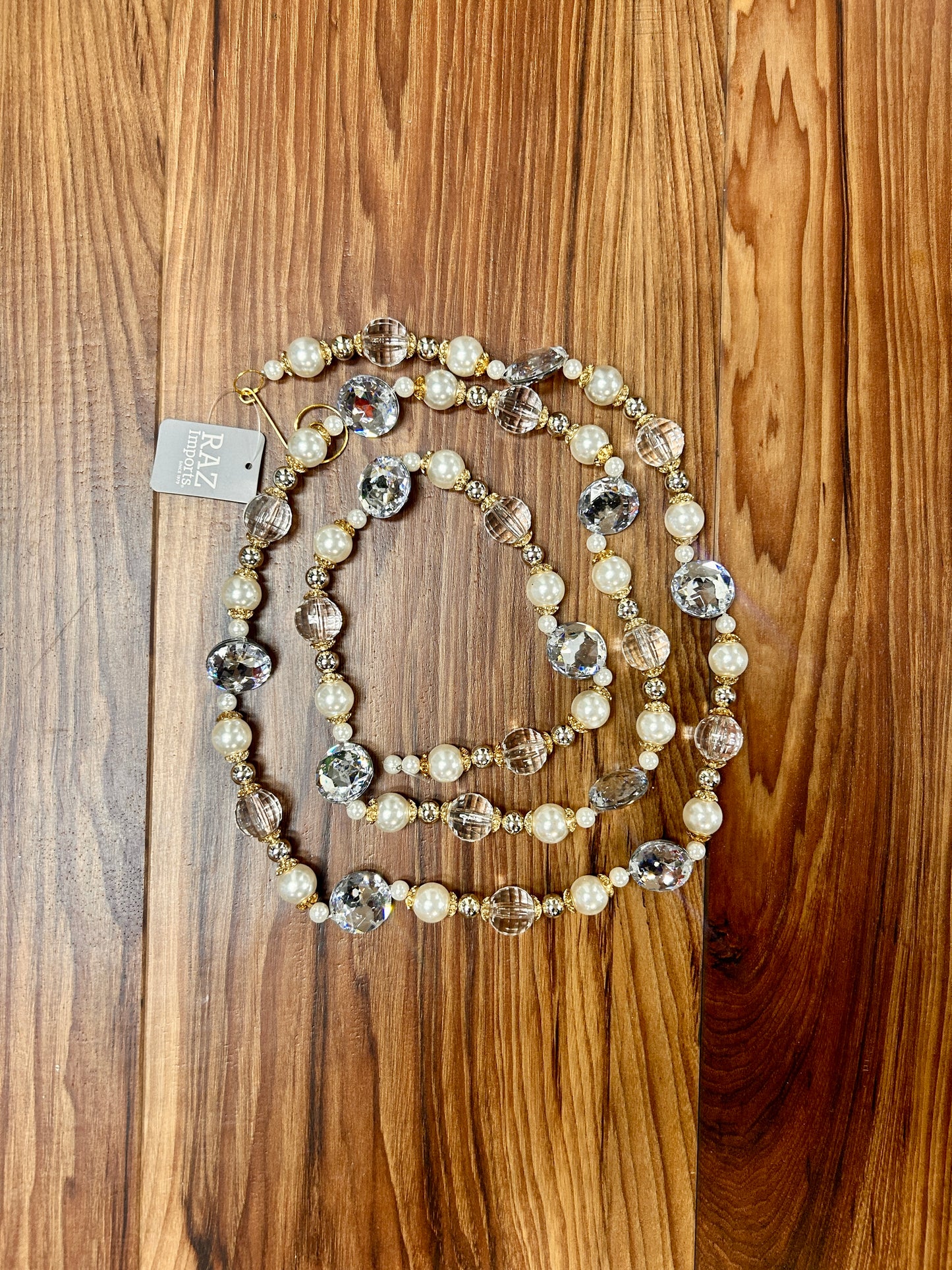 5 Foot Pearl And Crystal Beaded Garland