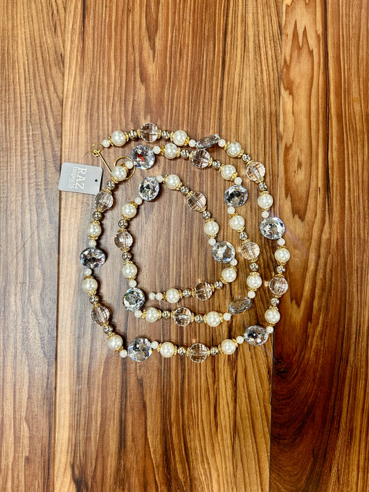 5 Foot Pearl And Crystal Beaded Garland