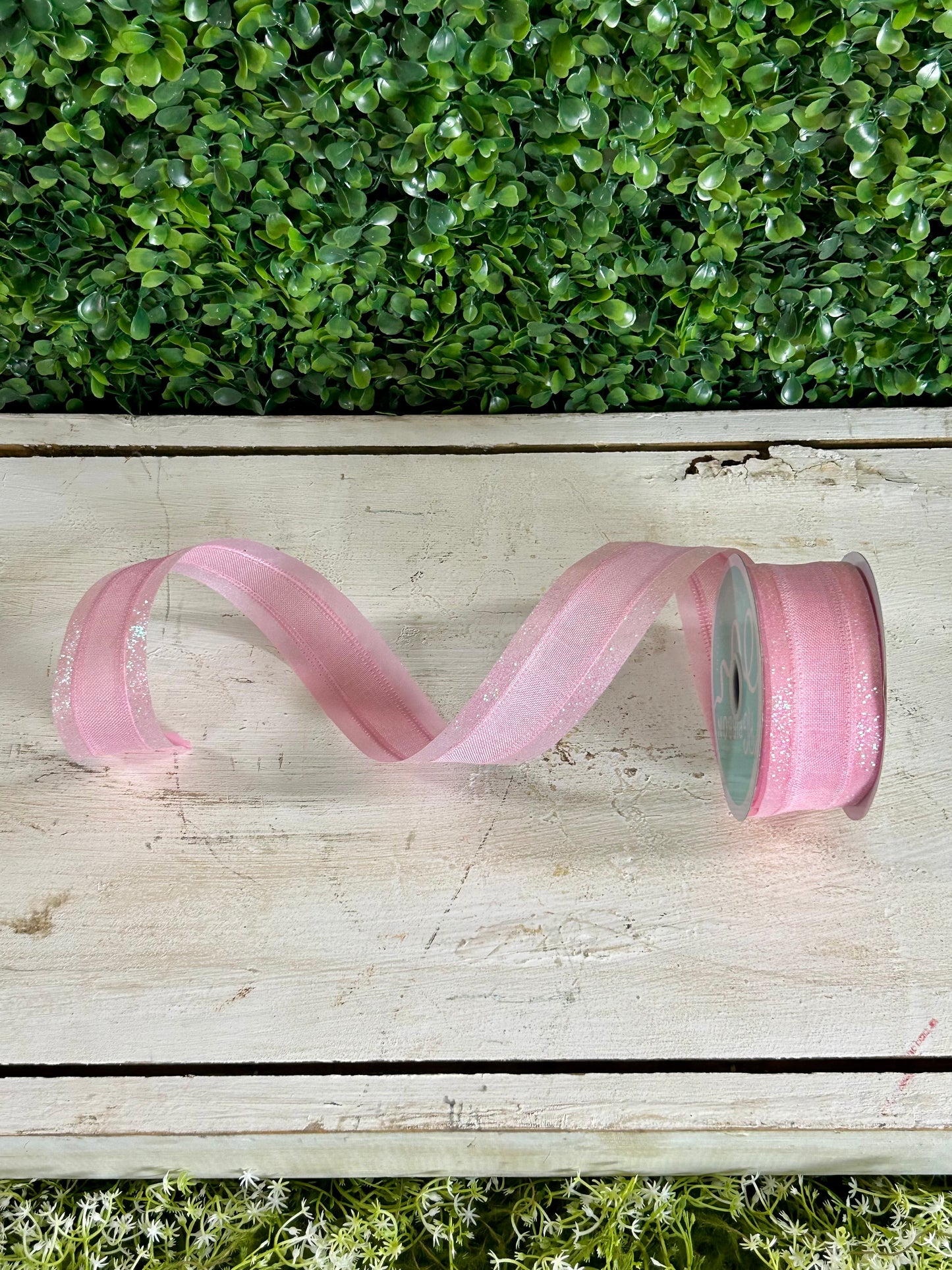 1.5 Inch By 10 Yard Light Pink Iridescent Royal Burlap Glitter Ribbon