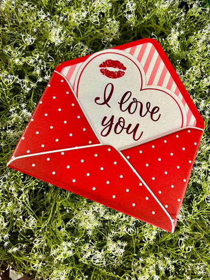 11.25 Inch I Love You Open Envelope Metal Sign