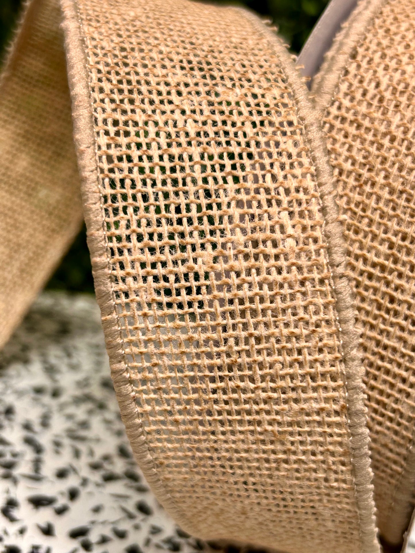 1.5 Inch By 10 Yard Beige Faux Burlap Ribbon