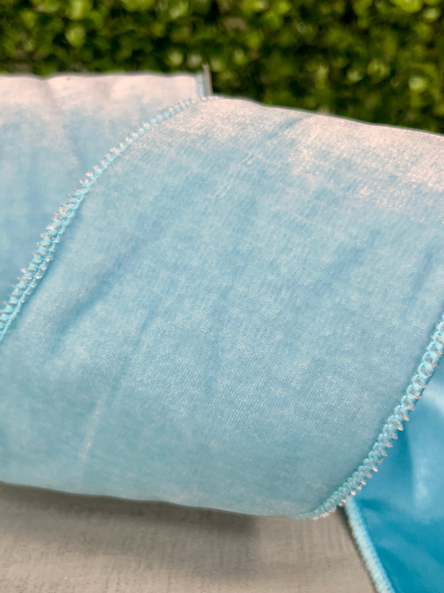 4 Inch By 10 Yard Ice Blue Deluxe Velvet With Satin Backing Ribbon