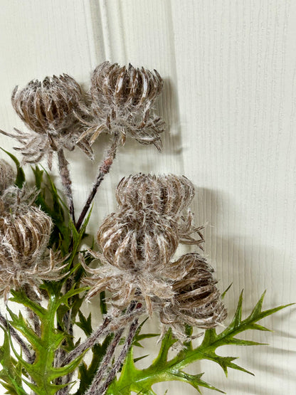 23 Inch Brown Thistle Leaf Spray