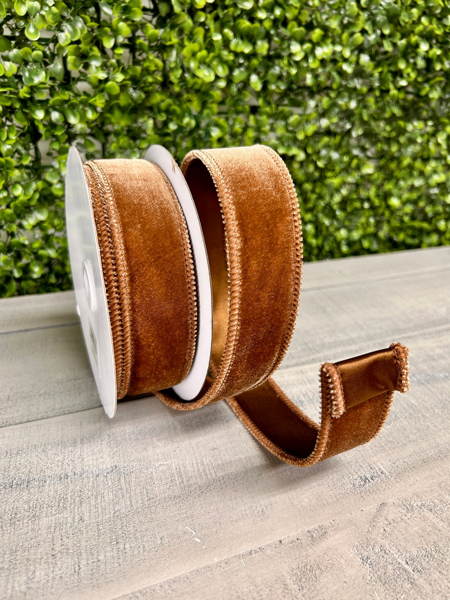1.5 Inch By 10 Yard Chocolate Deluxe Velvet With Satin Backing Ribbon