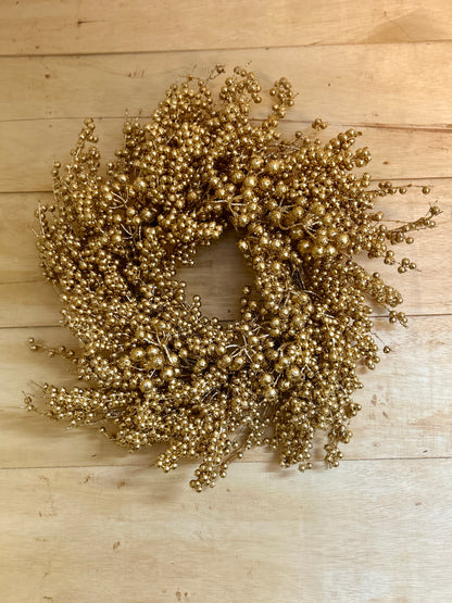 24 Inch Gold Berry Wreath