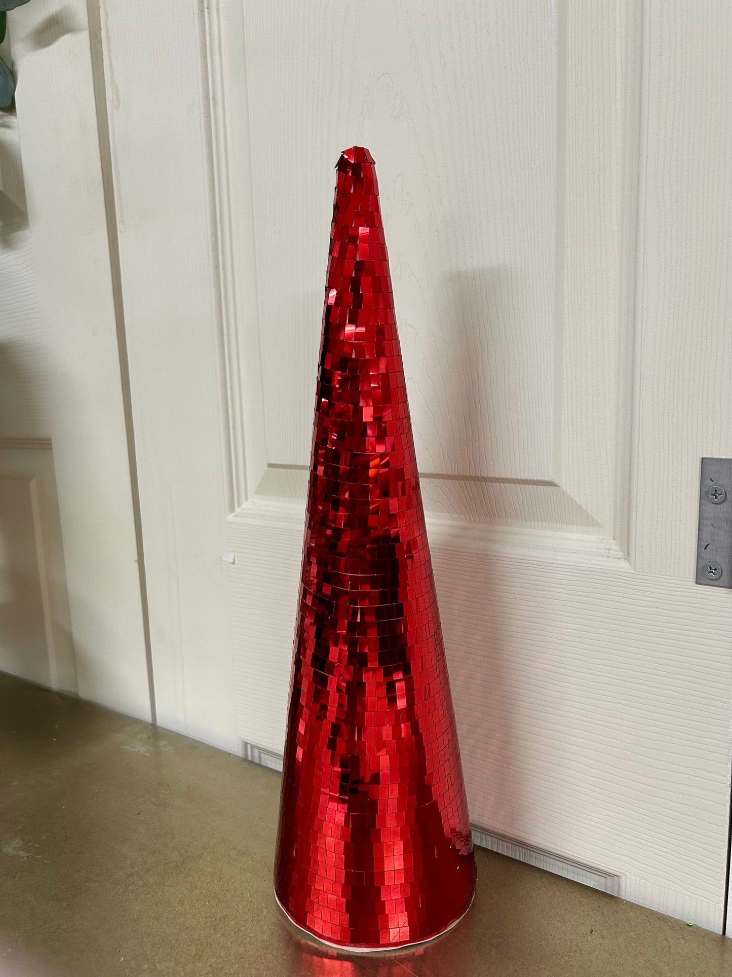 16 Inch Red Mirror Cone Tree