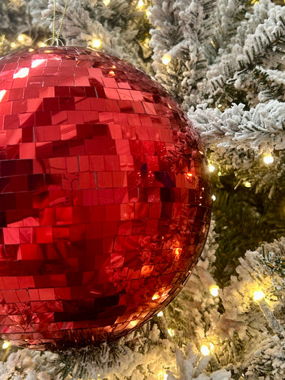 8 Inch Red Mirror Ornament Ball