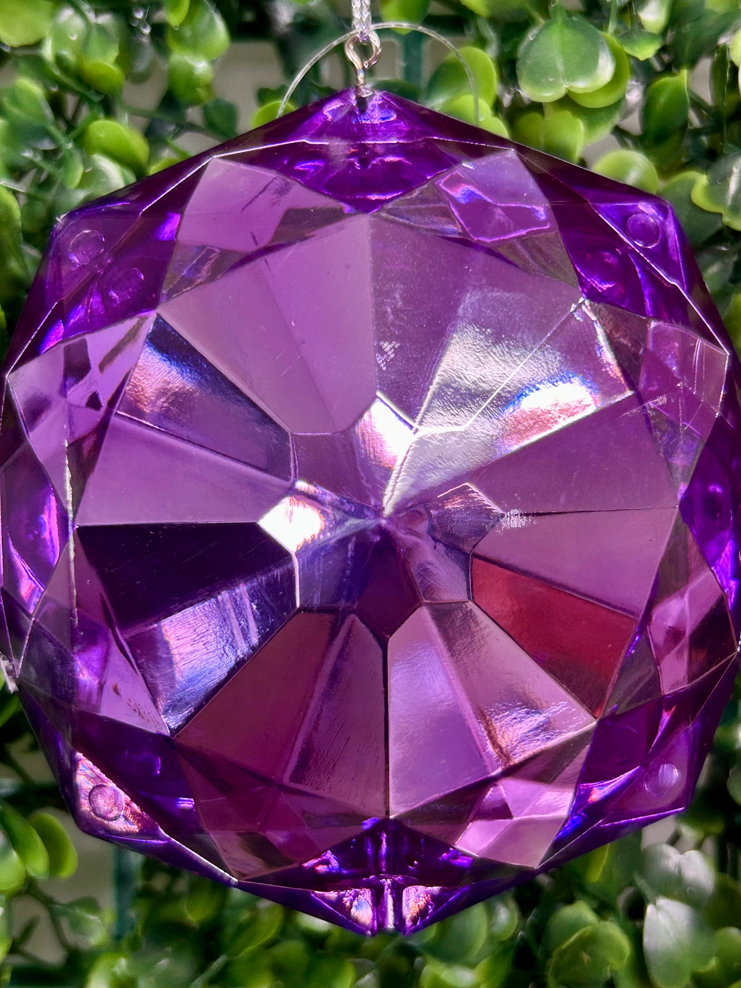 4 Inch Purple Acrylic Octagon Diamond Ornament