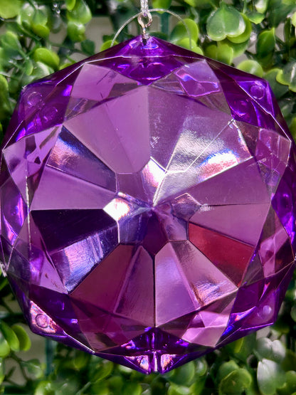 4 Inch Purple Acrylic Octagon Diamond Ornament