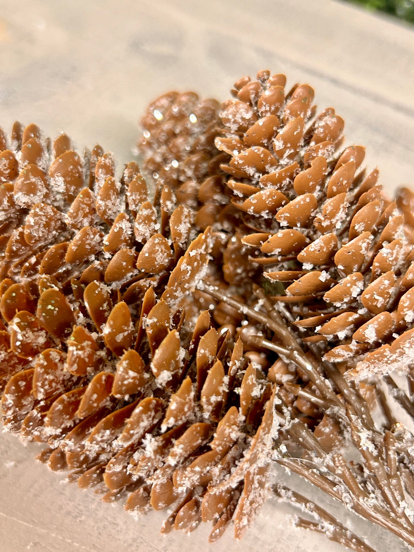 15 Inch Snow Pinecone Bundle