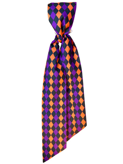 4 Inch By 56 Inch Purple Orange And Black Harlequin Wreath Sash
