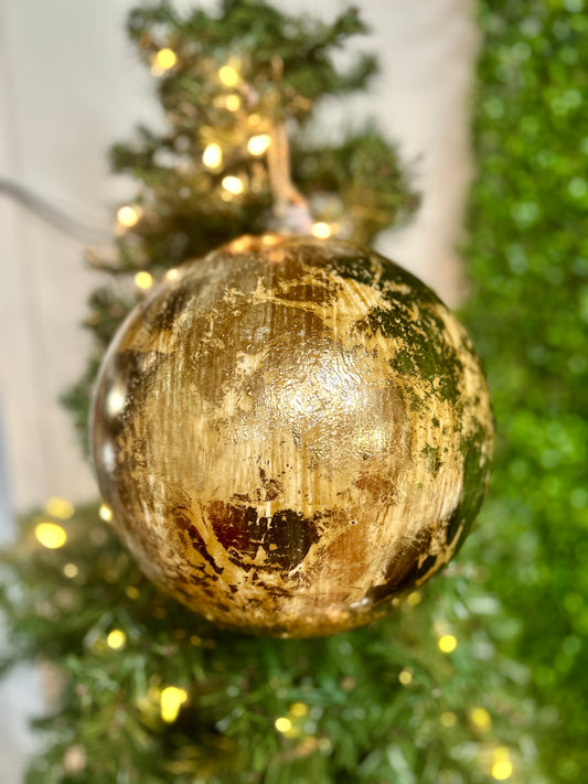 10 Inch Gold Ball Ornament