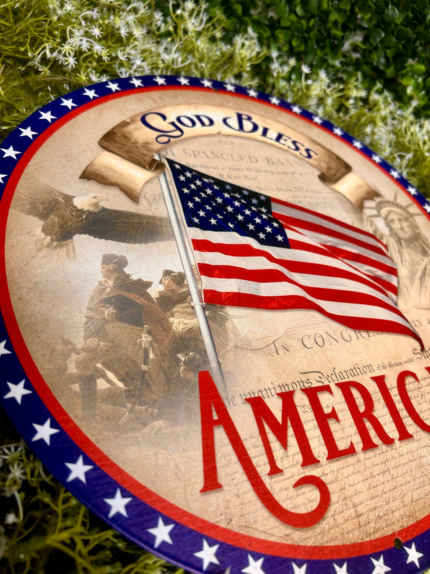 12 Inch Vintage God Bless America Sign