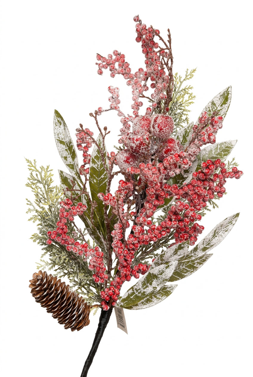 18 Inch Red Snow Ice Berry Cedar Pick