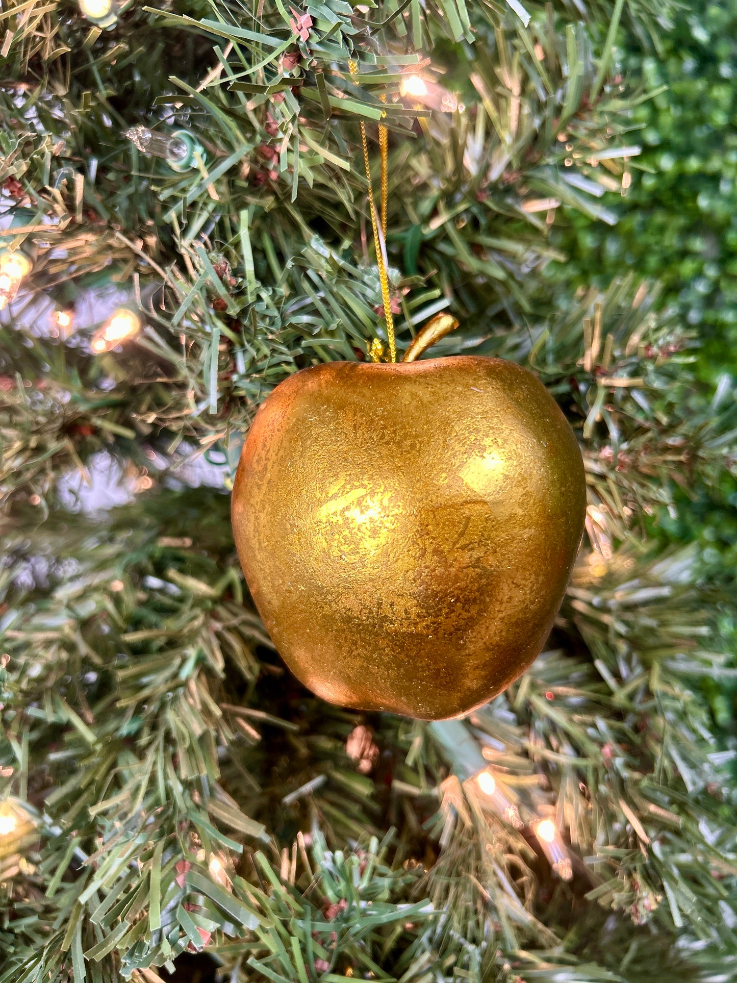 3 Inch Antique Bronze Old World Apple Ornament
