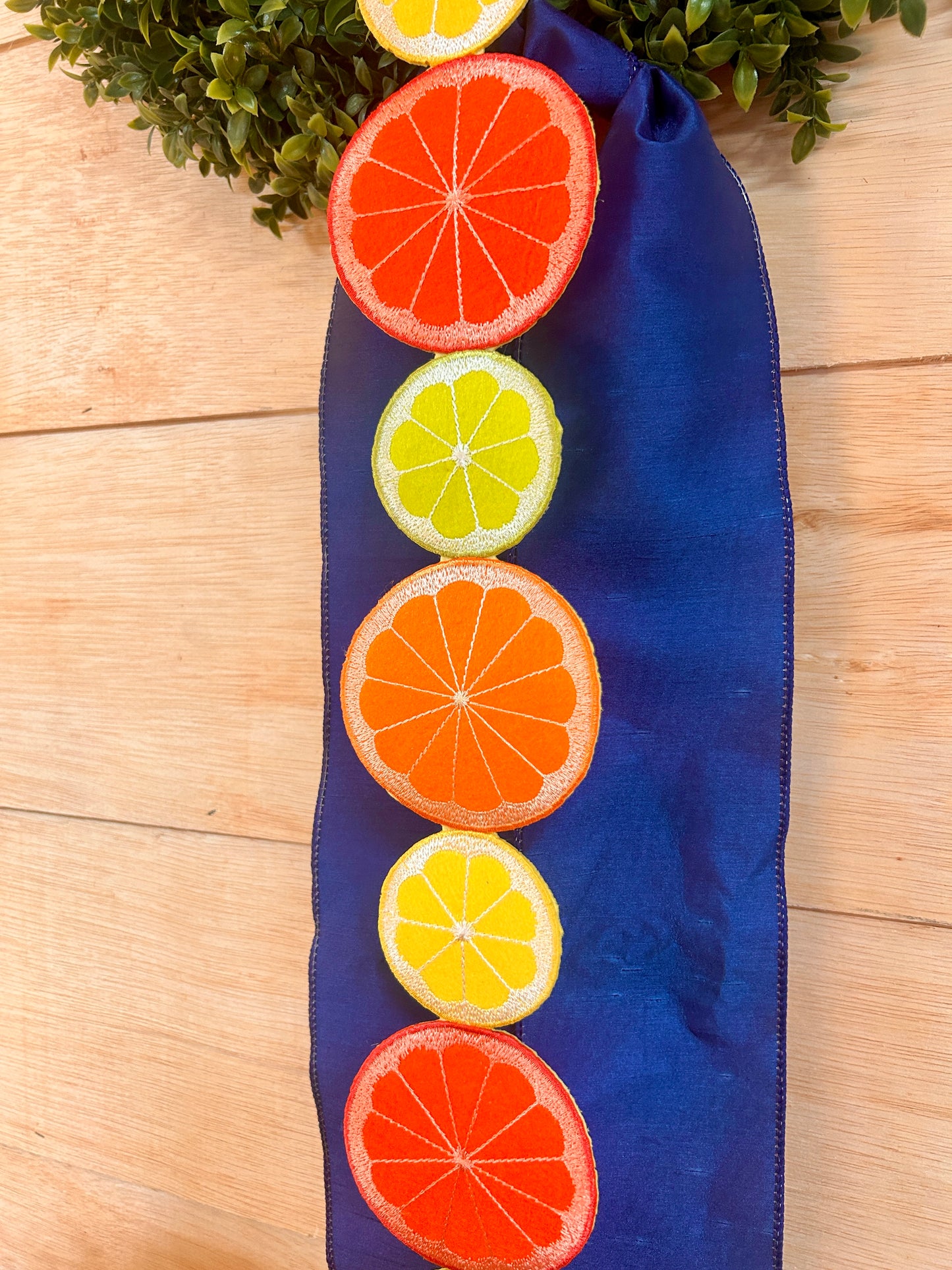 D. Stevens 3.5 Inch By 5 Yard Lemon Lime And Orange Felt Embroidered Fruit Garland