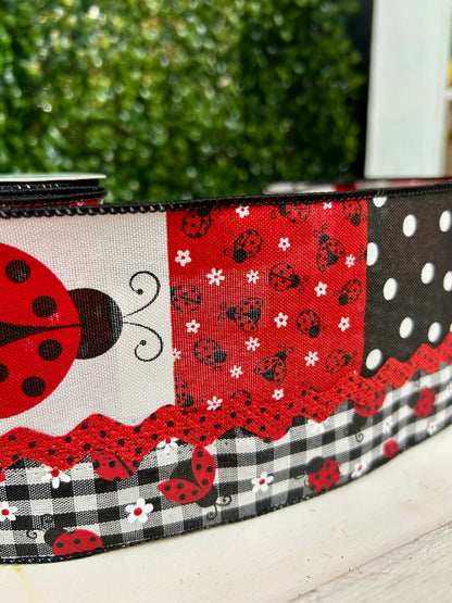 4 Inch By 10 Yards Ladybug Ricrac Ribbon