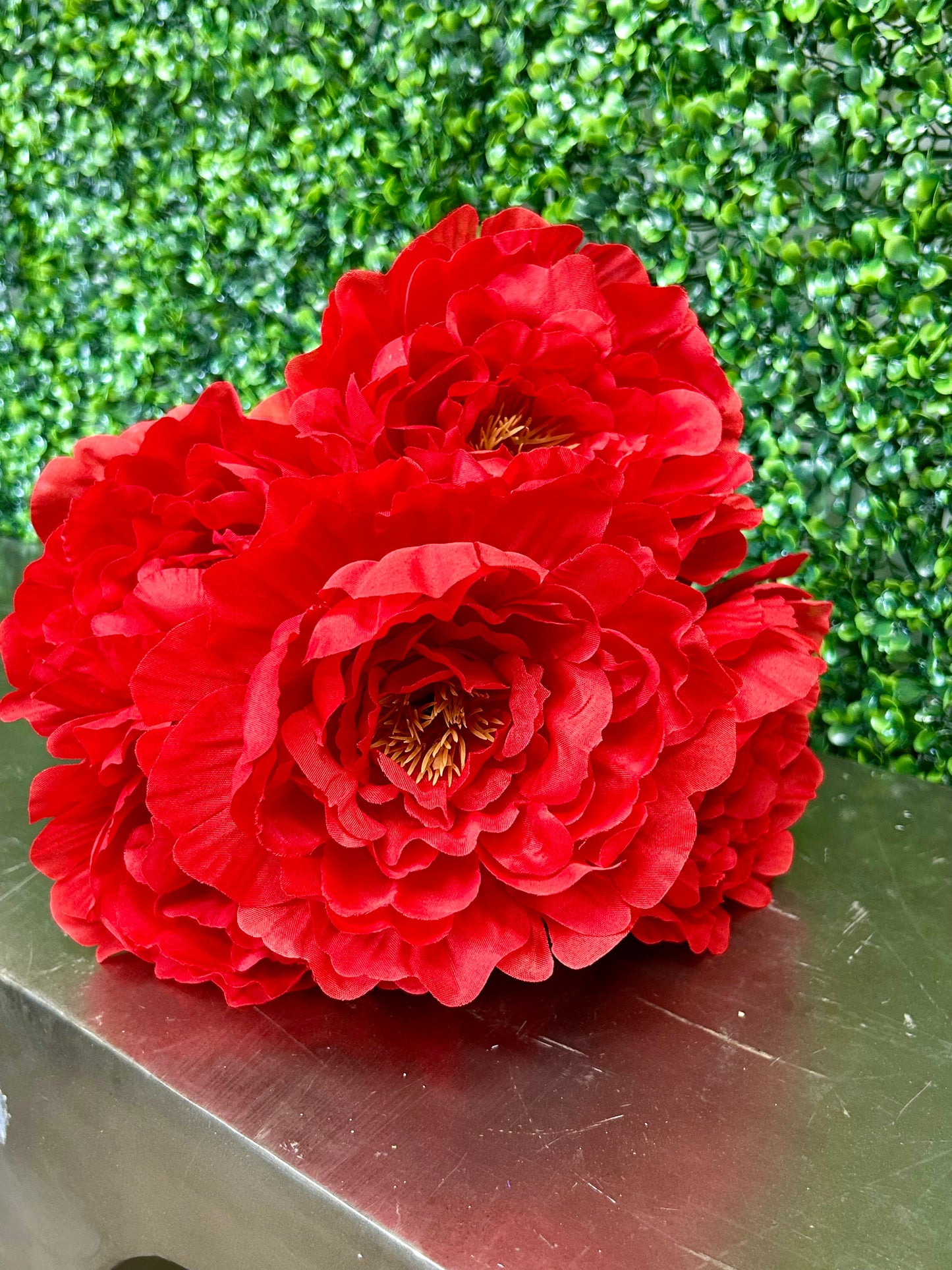 18 Inch Red Large Peony Bush