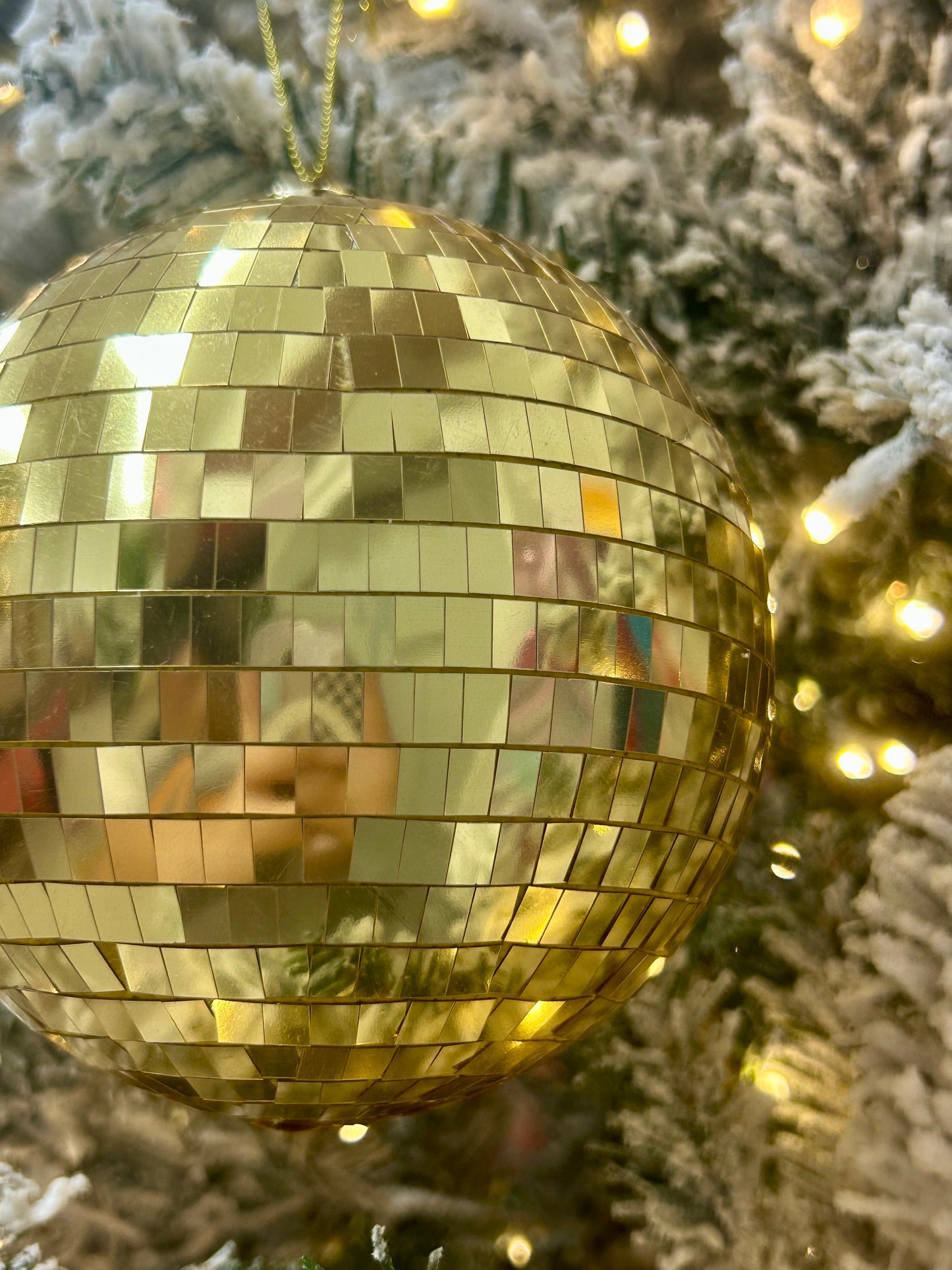 5 Inch 18K Gold Mirror Ball Ornament