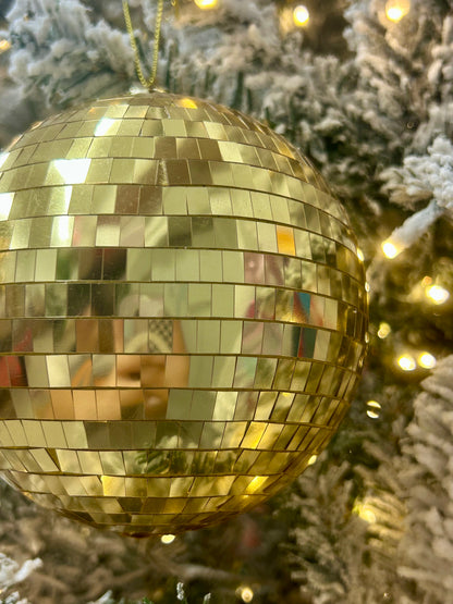 5 Inch 18K Gold Mirror Ball Ornament
