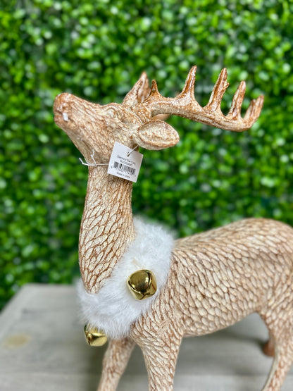 12.5 Inch Ceramic Brown Standing Deer