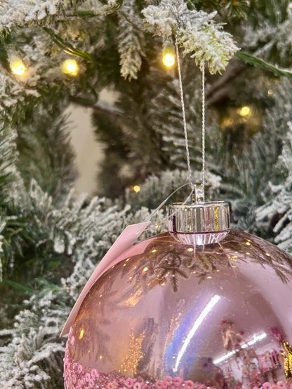 5 Inch Pink Sequin Ball Ornament