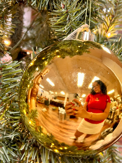 6 Inch Shiny Gold Smooth Ball Ornament