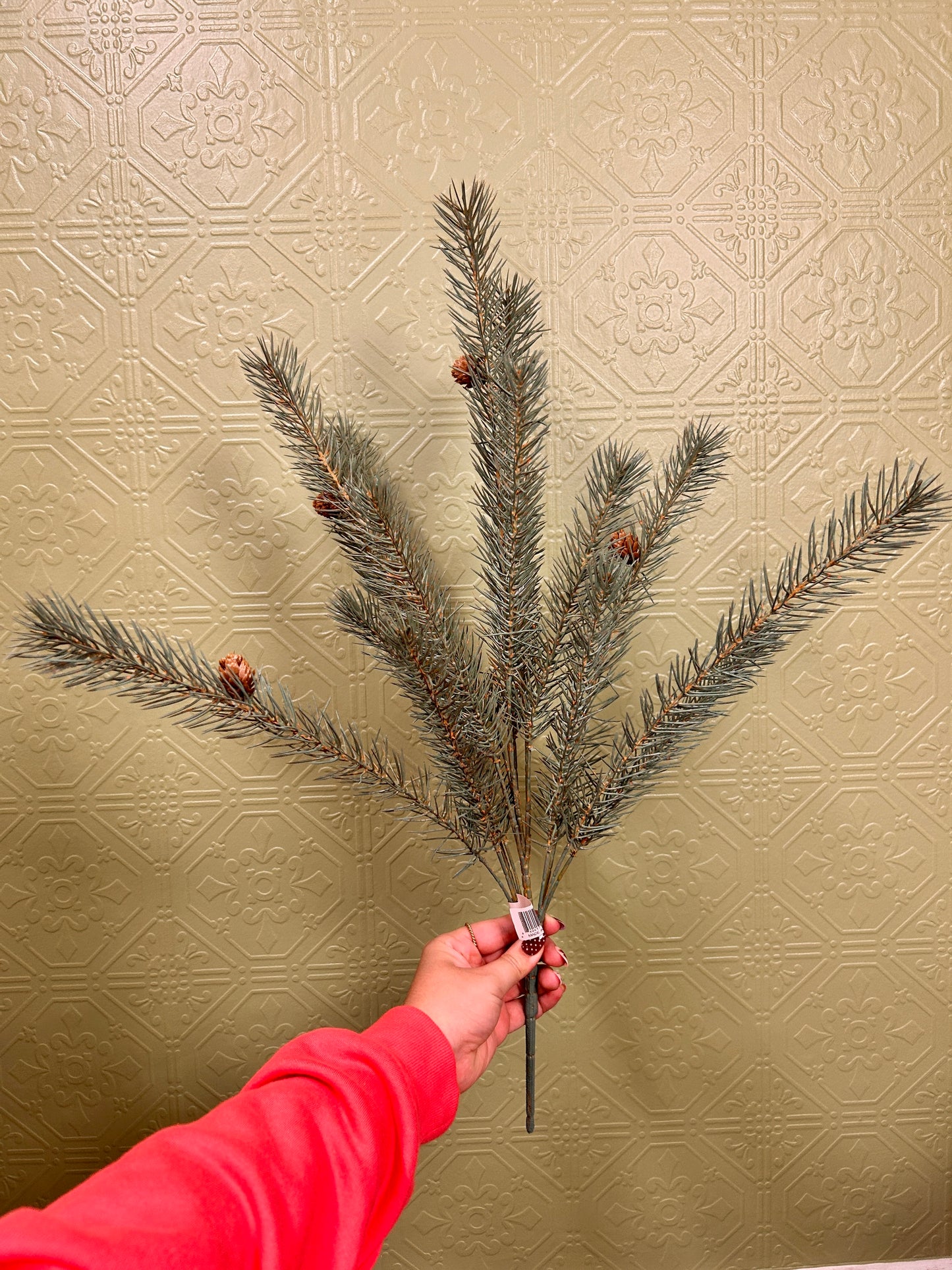 25 Inch Green Pine Bush With Small Pinecones