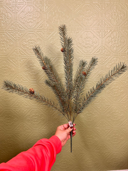 25 Inch Green Pine Bush With Small Pinecones