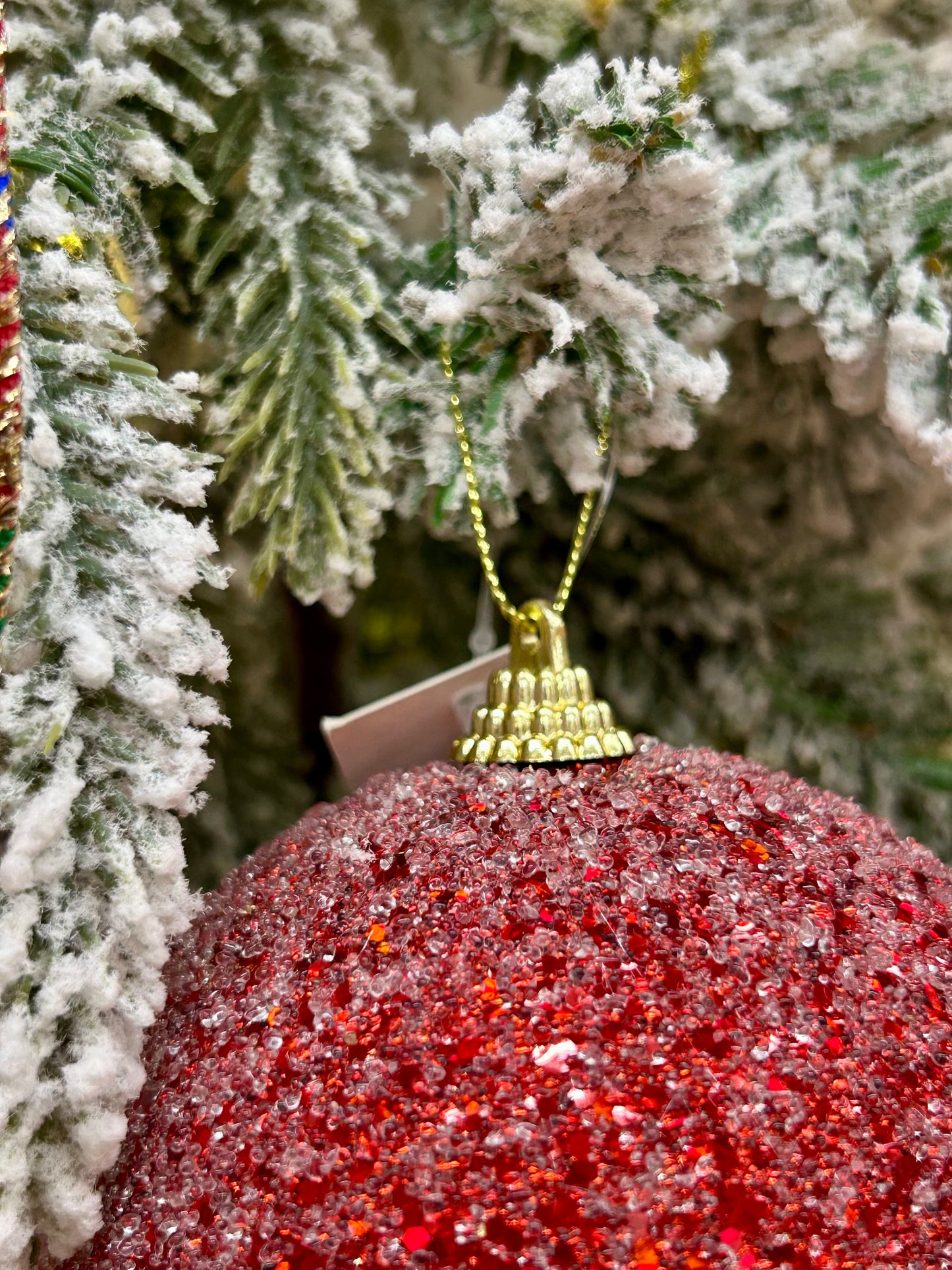 4 Inch Red Sequin Ball Ornament