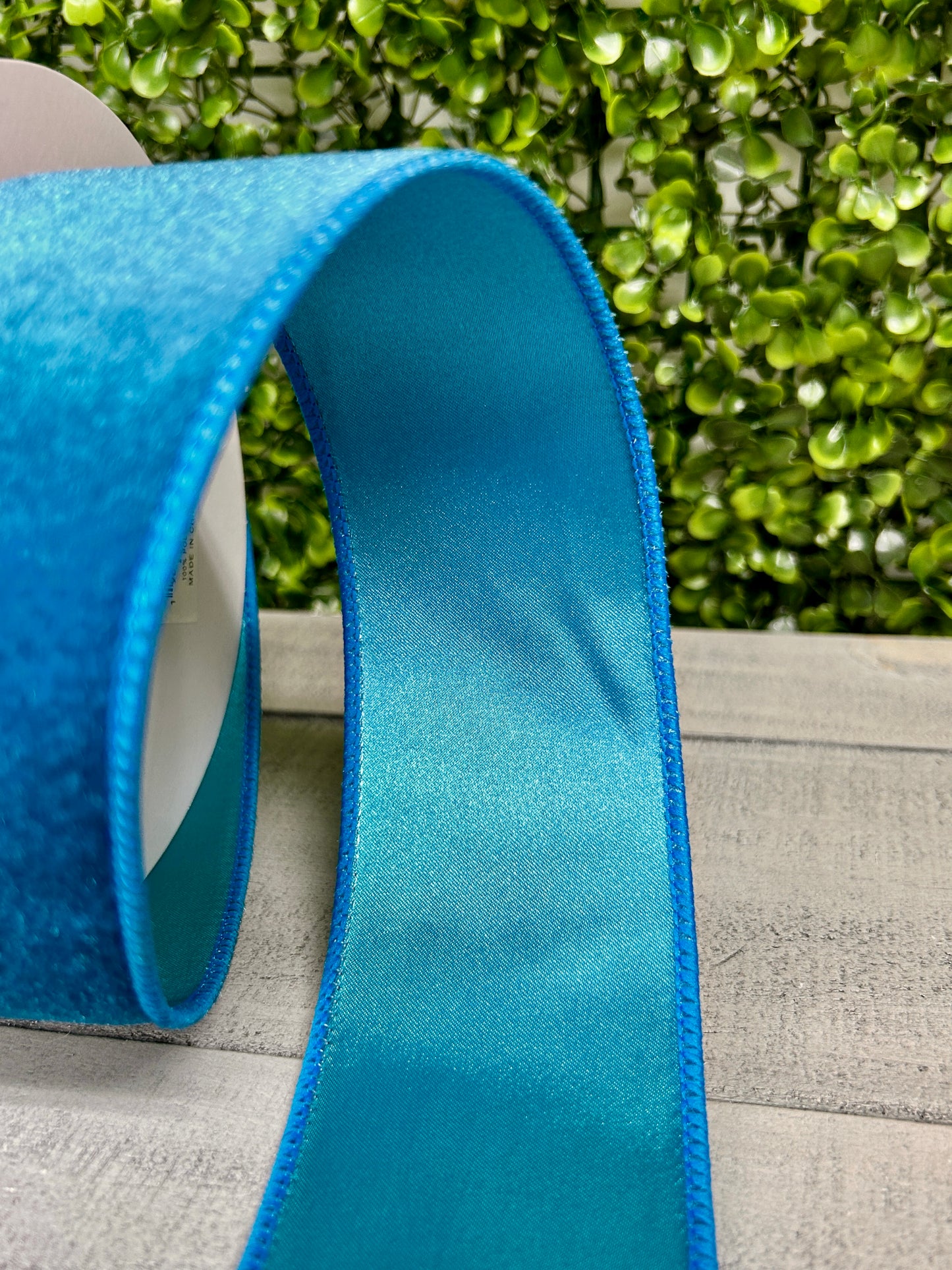 2.5 Inch By 10 Yard Teal Deluxe Velvet With Satin Backing Ribbon