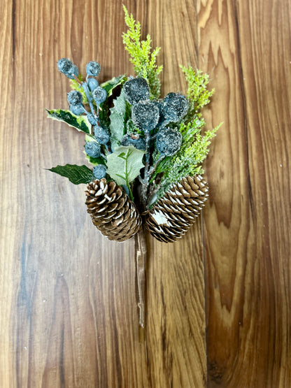 14 Inch Blueberry Pinecone Pick