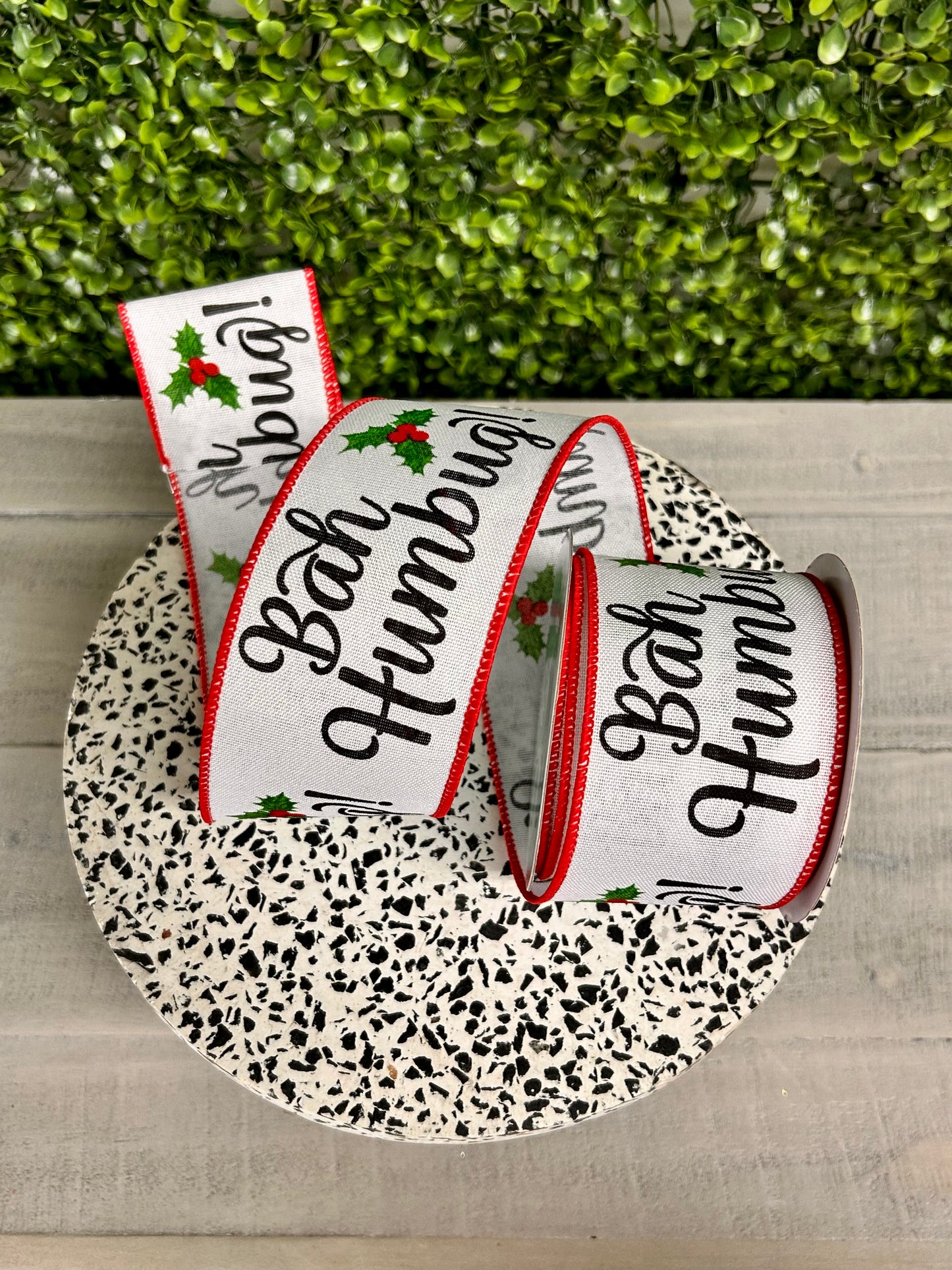 2.5 Inch By 10 Yard Bah Humbug Ribbon