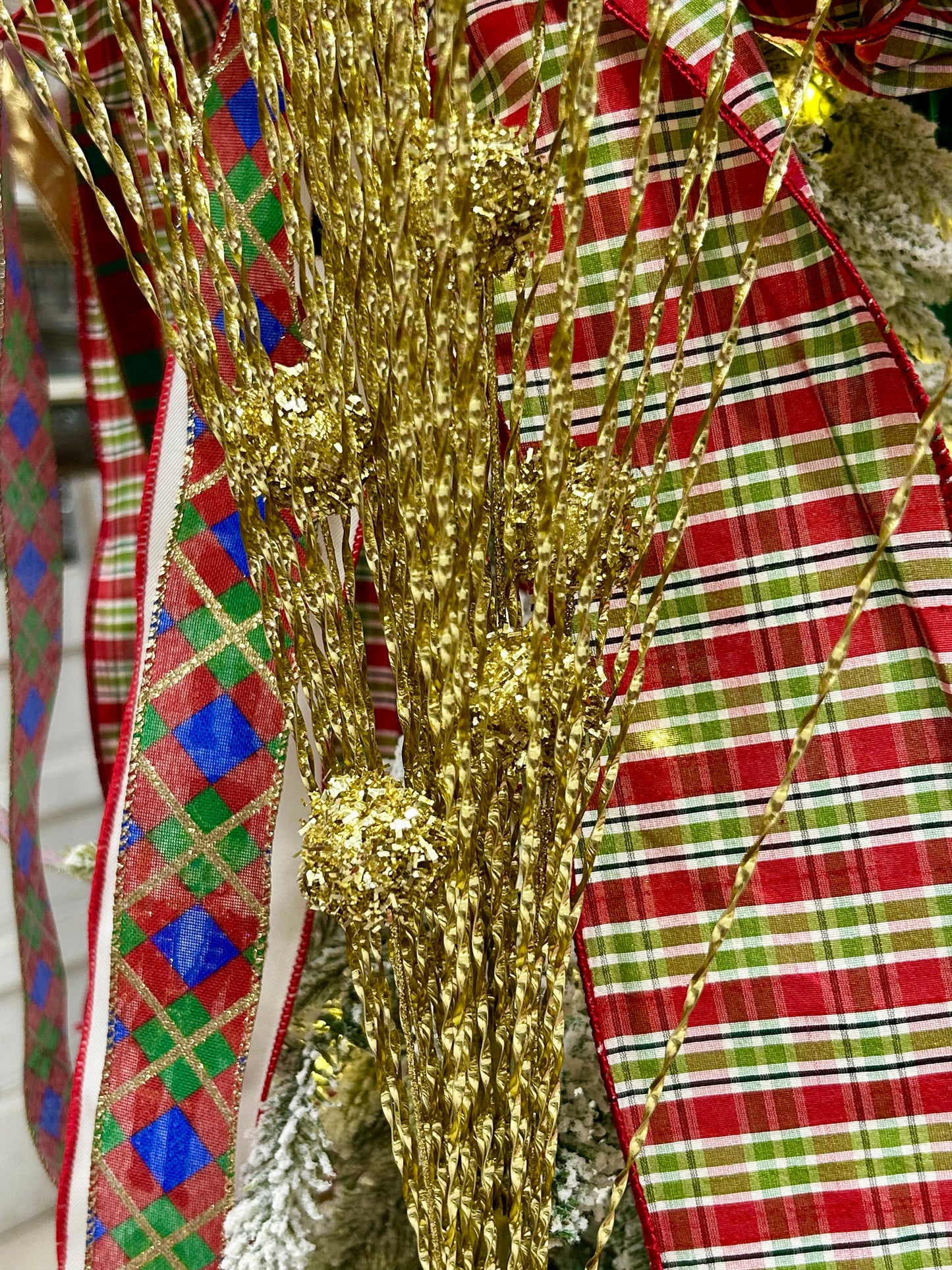 33 Inch Gold Ball Pine Spray