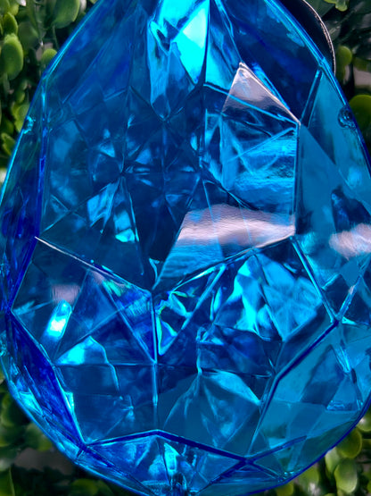 6 Inch Blue Acrylic Rain Drop Diamond Ornament