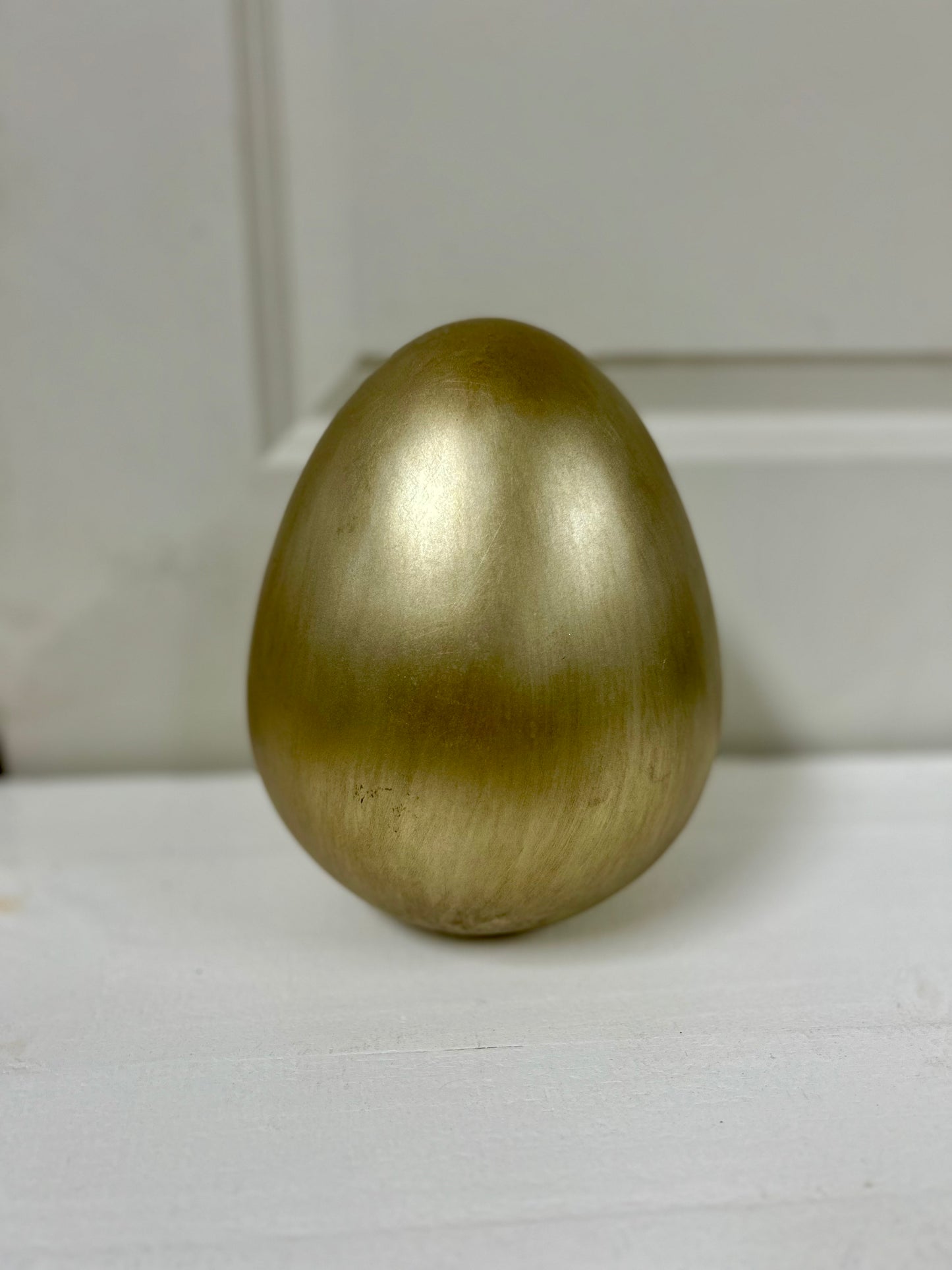 8 Inch Resin Embossed Bunny On Egg