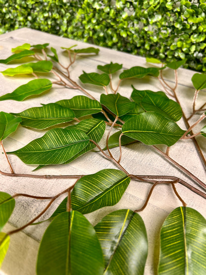 23.5 Inch Green Ficus Leaf Spray