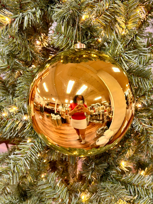 8 Inch Shiny Gold Smooth Ball Ornament