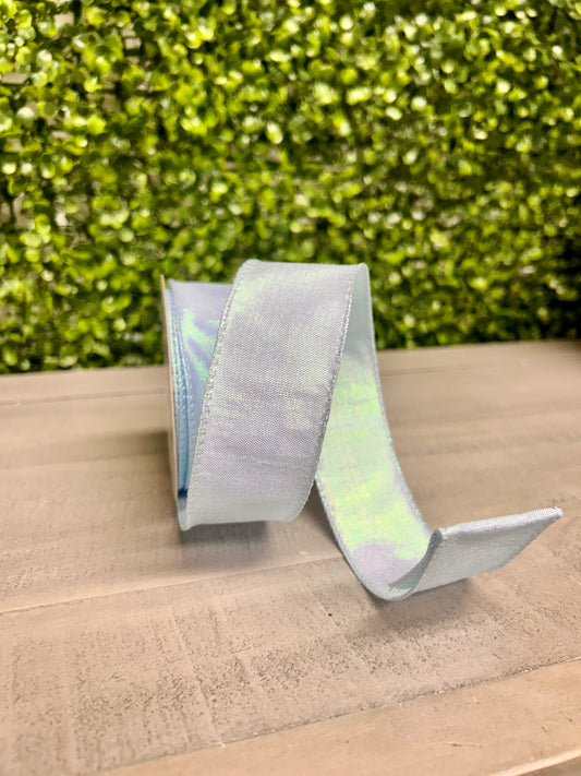 1.5 Inch By 10 Yard Light Blue Iridescent Metallic Ribbon