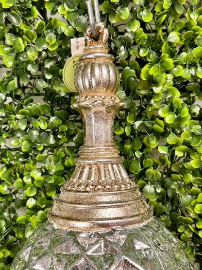 18 Inch Silver Glitter Mercury Finial Ornament