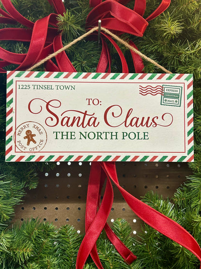 12.5 Inch Glitter Letter To Santa Sign