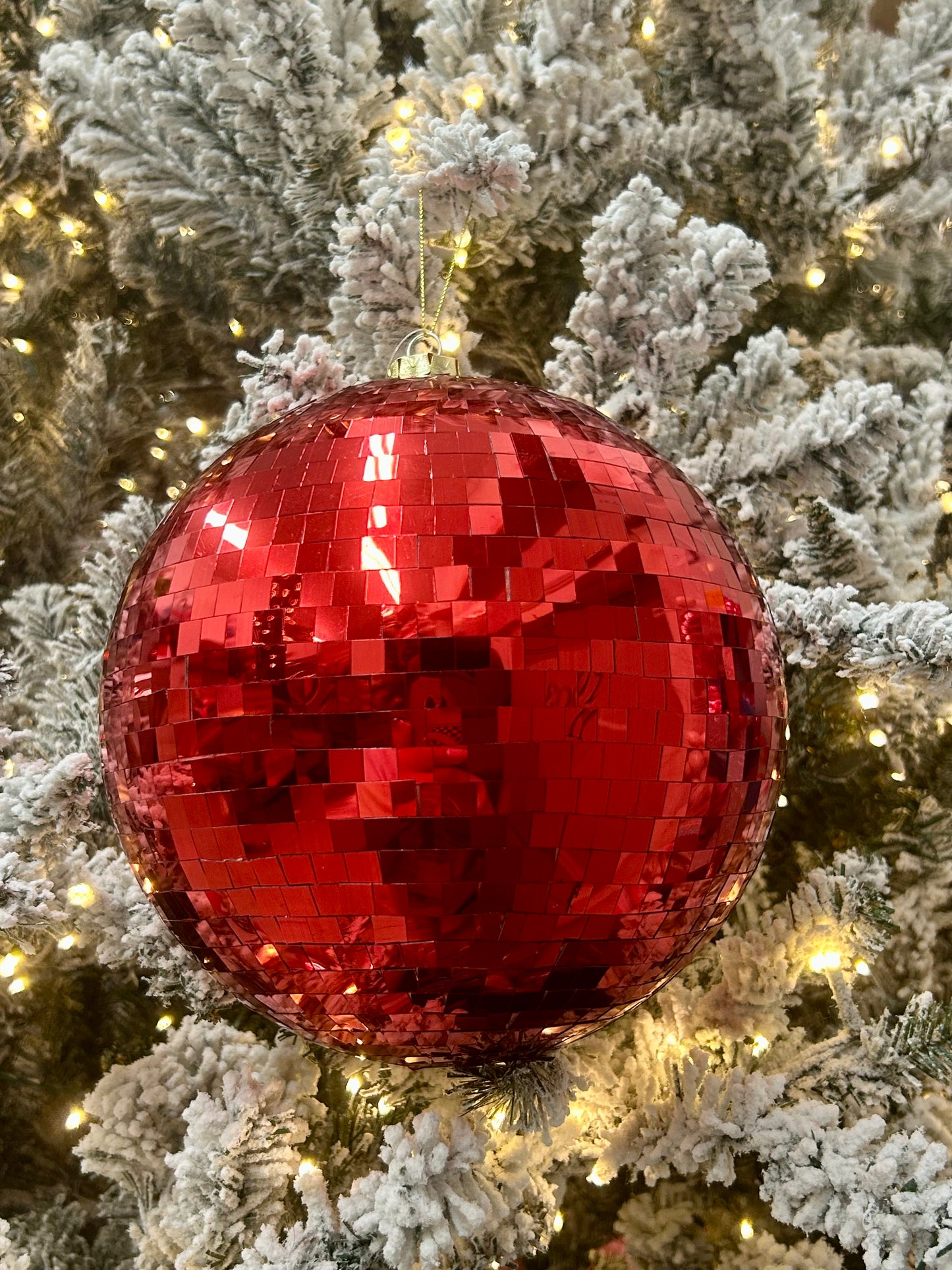 8 Inch Red Mirror Ornament Ball