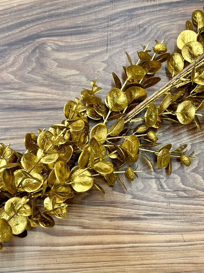 52 Inch Metallic Gold Eucalyptus Garland