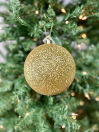 6 Inch Gold Glittered Ball Ornament