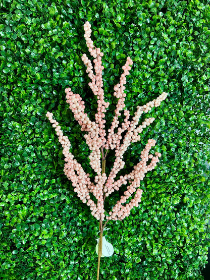 32 Inch Pink Glitter Berry Cluster Spray