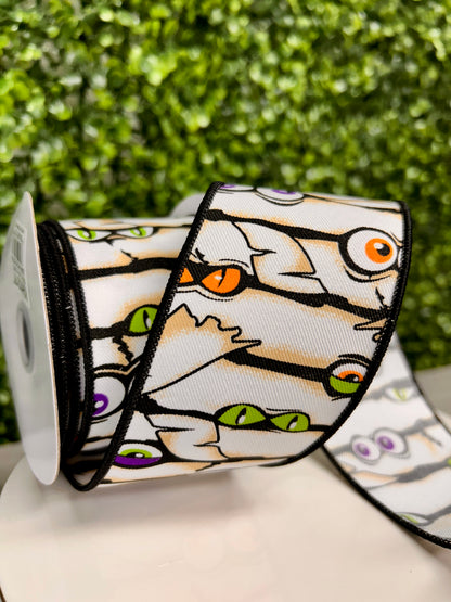 2.5 Inch By 10 Yard Mummy Eyes Ribbon
